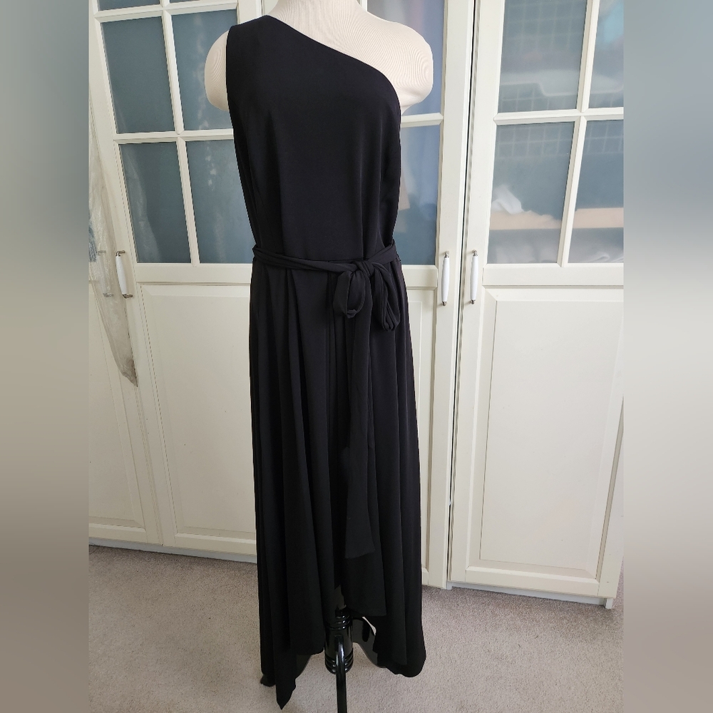 Vince Camuto Black Halter Maxi Gown